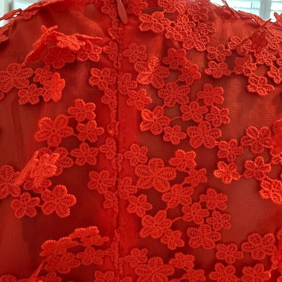 Cynthia Rowley sleeveless lace midi dress Red Size 6 NWT - Picture 9 of 10